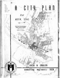 The cover of the city plan for Austin, Texas