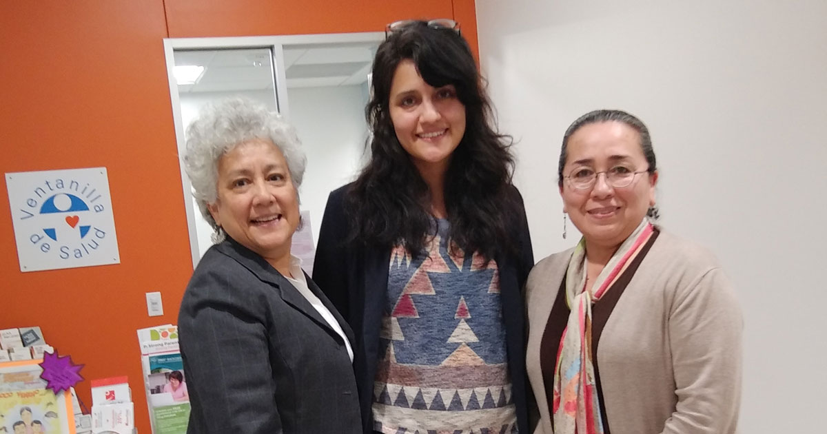 Deliana Garcia, Leslie Diaz and Alma Galván at the Ventanilla de Salud in Austin, Texas