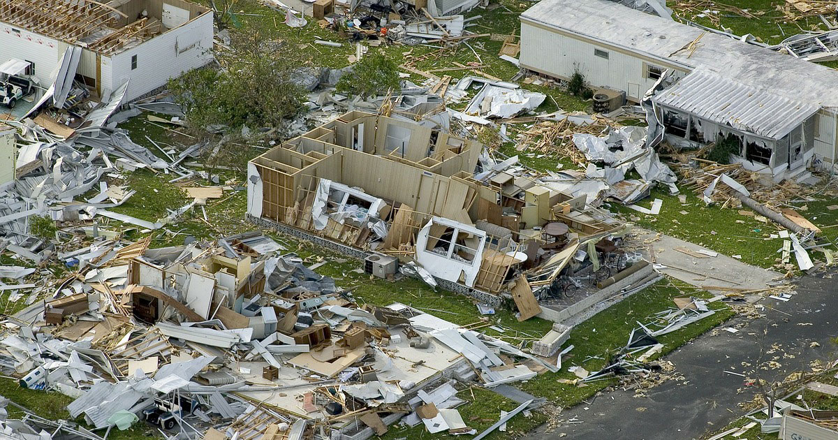 destroyed homes in hurricane aftermath