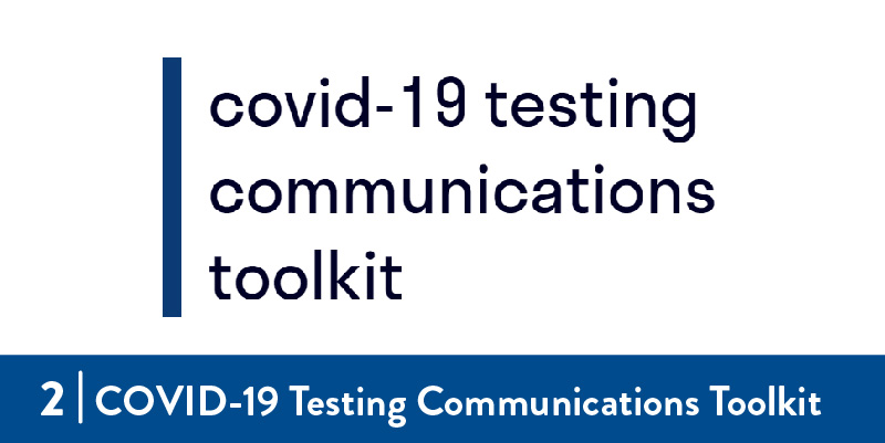Covid-19 testing communication toolkit title screen