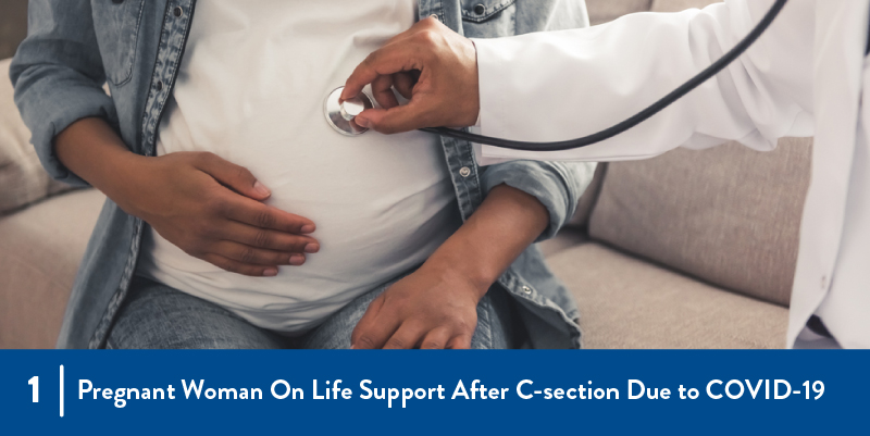 1 - Pregnant Woman on life support after c-section due to COVID-19 A pregnant woman being examined by a doctor