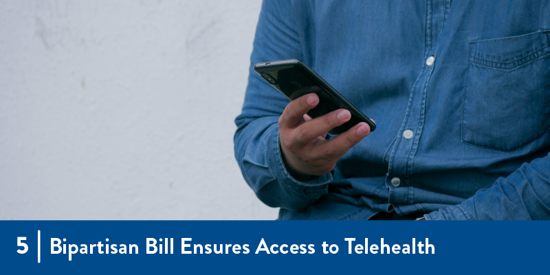 5 - Bipartisan bill ensures access to telehealth A person on their cell phone