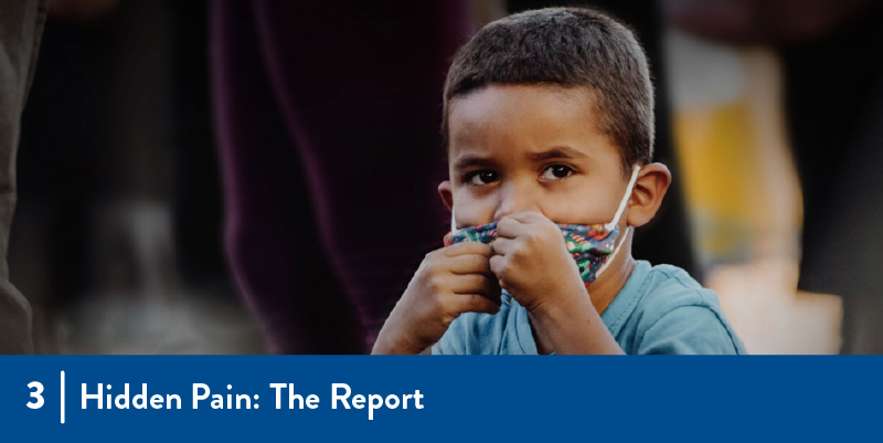 3 - Hidden Pain: The Report A child wearing a mask