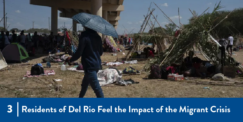 3 - Residents of Del Rio Feel the Impact of the Migrant Crisis A photo of people gathering