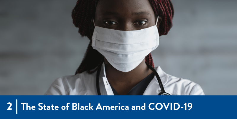 2 - State of Black America and COVID-19 A doctor wearing a facemask