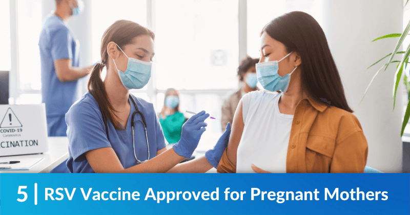 A pregnant woman getting vaccinated