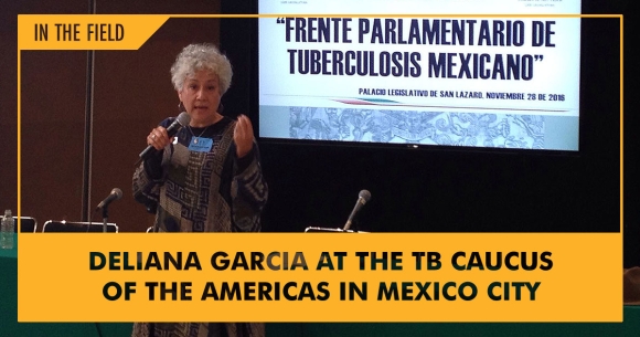 Deliana Garcia lecturing at the TB Caucus of the Americas