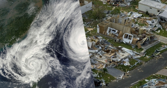 hurricane and destroyed homes