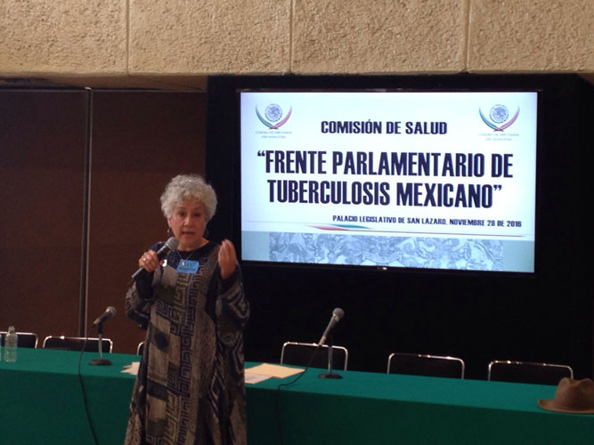 Deliana Garcia speaking at the TB Caucus of the Americas Mexico City