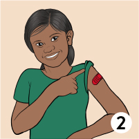 A child that has been vaccinated