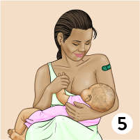 A vaccinated mother nursing a child