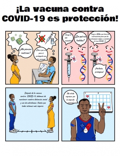 The COVID-19 Vaccine Is Protection Comic - Spanish
