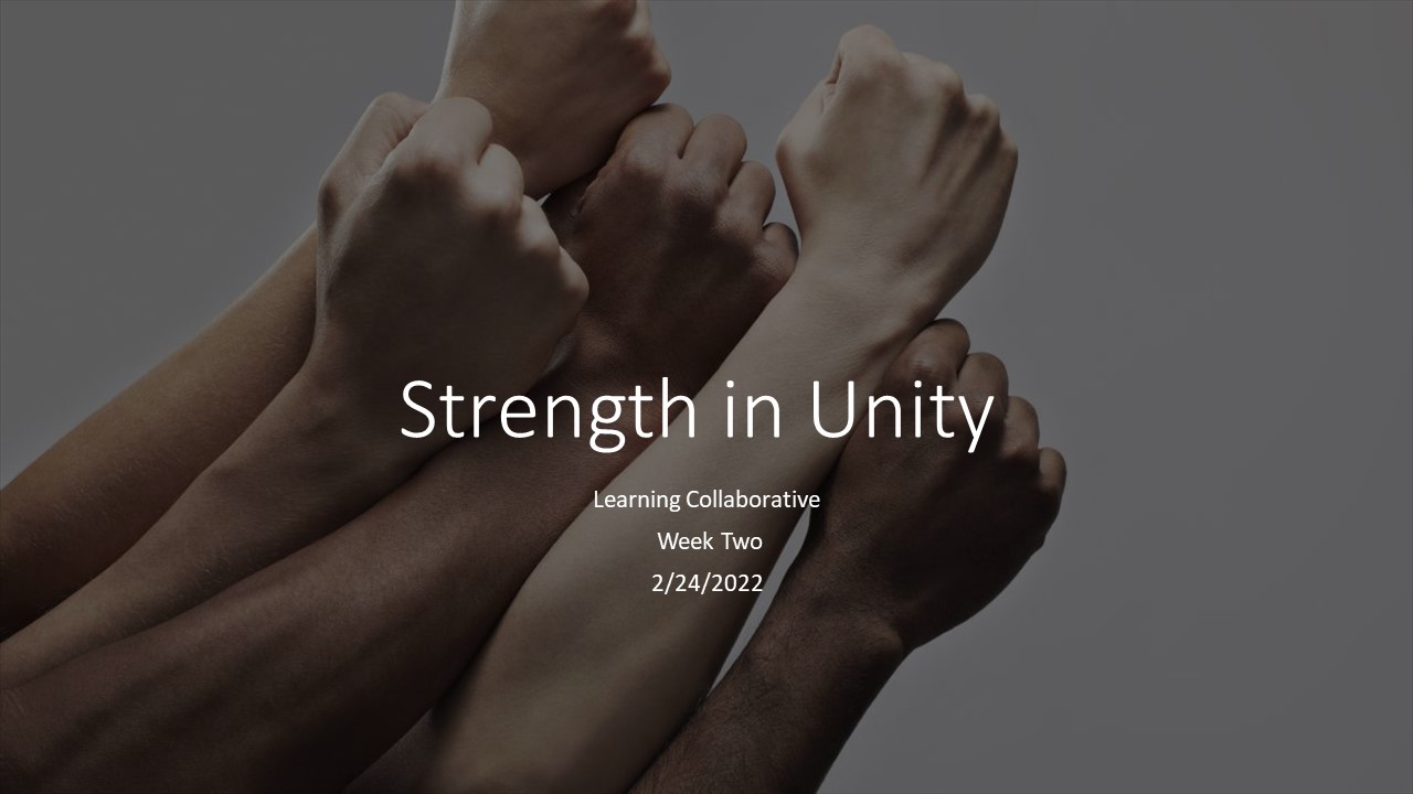 Strength in Unity - Week 2 title slide
