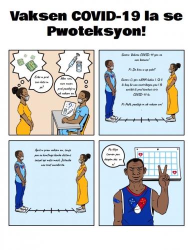 The COVID-19 Vaccine Is Protection Comic - Haitian Creole