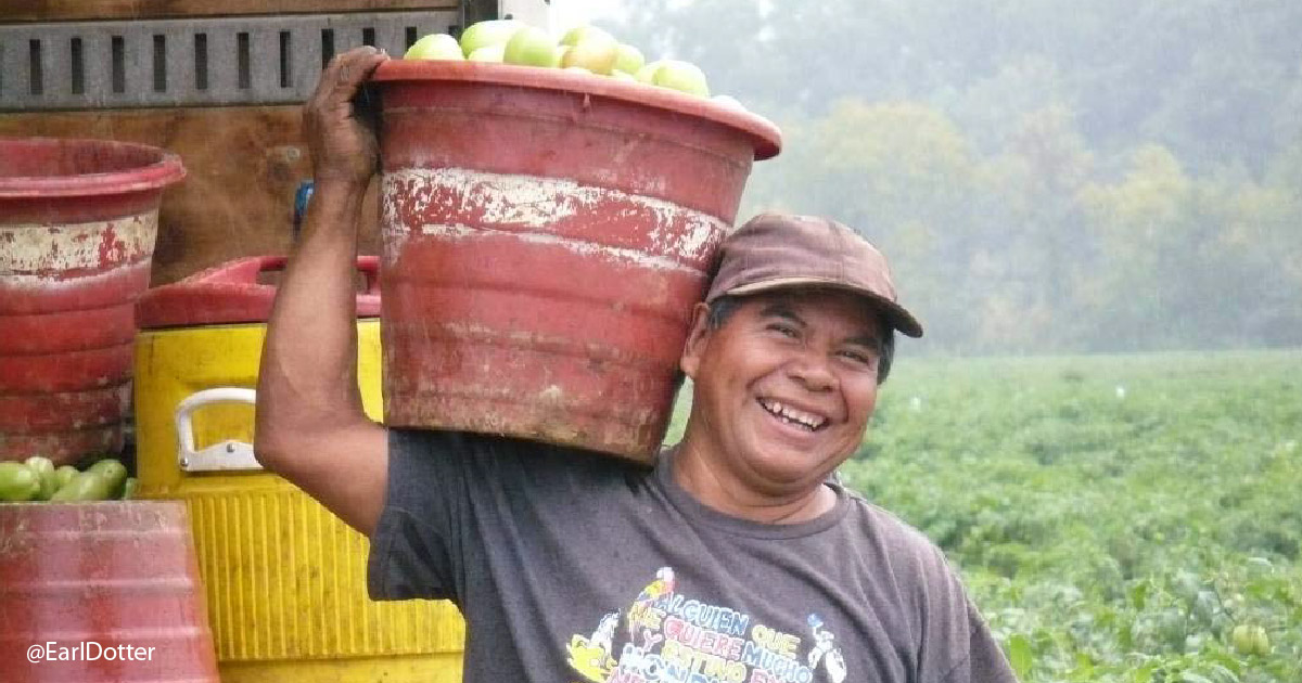 Farmworker smiling