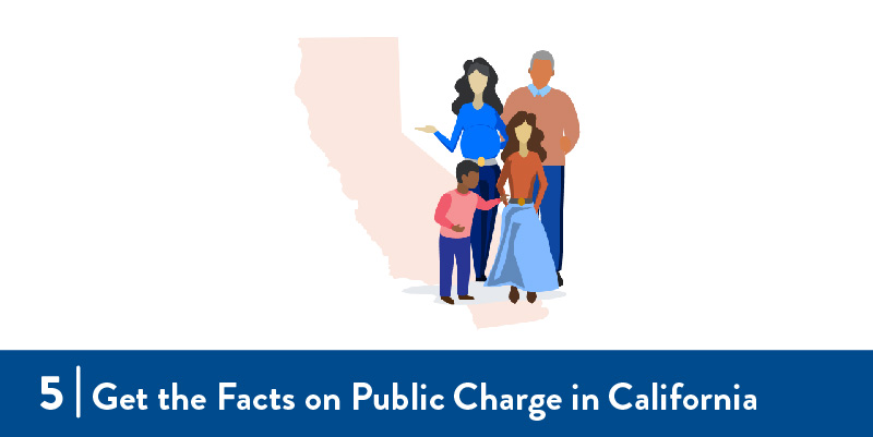 An illustration of a family standing in front of the shape of California