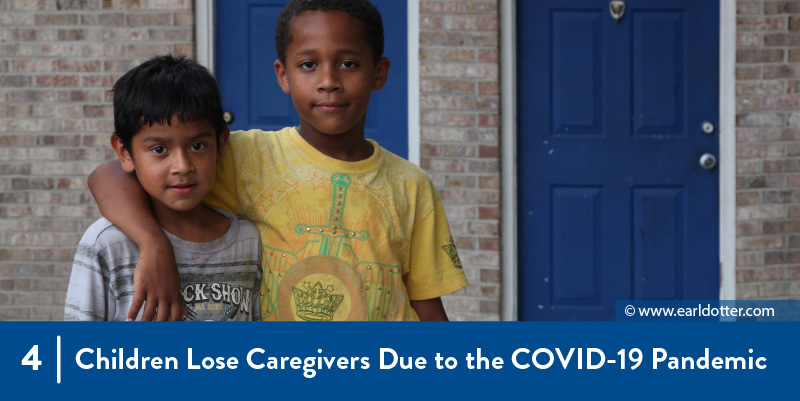4 - Children Lose Caregivers Due to the COVID-19 Pandemic Two children stand together