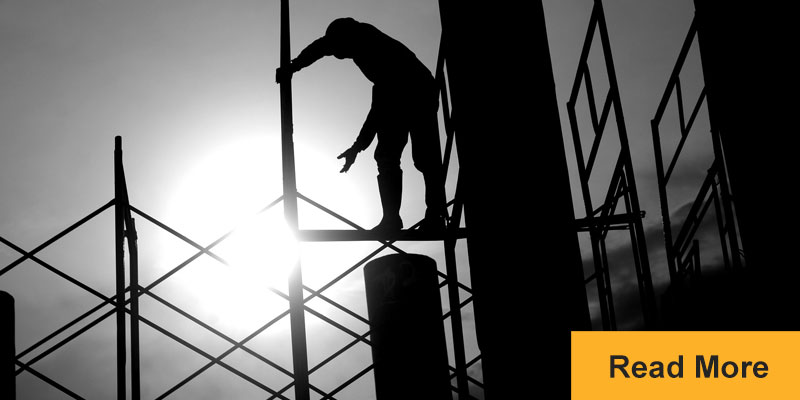 worker on high scaffolding