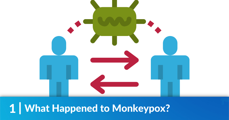 A graphic of monkeypox spread