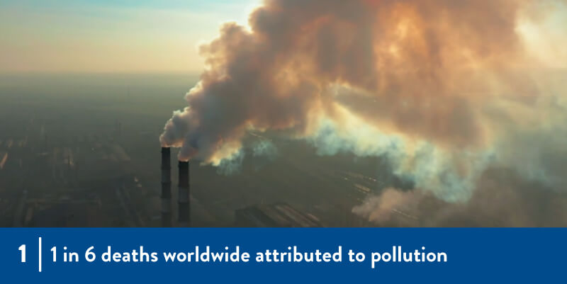 Pollution coming from smokestacks