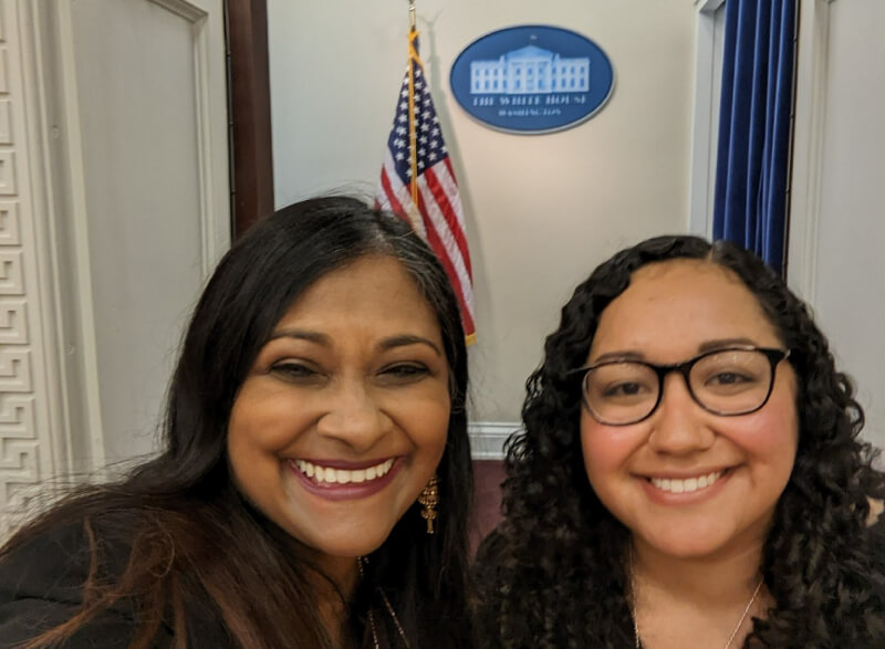 Esther Rojas and Soma Saha at the White House