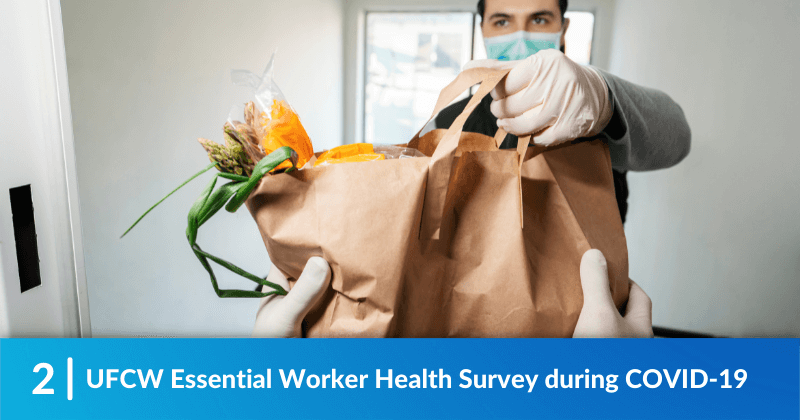  A worker in PPE delivers groceries
