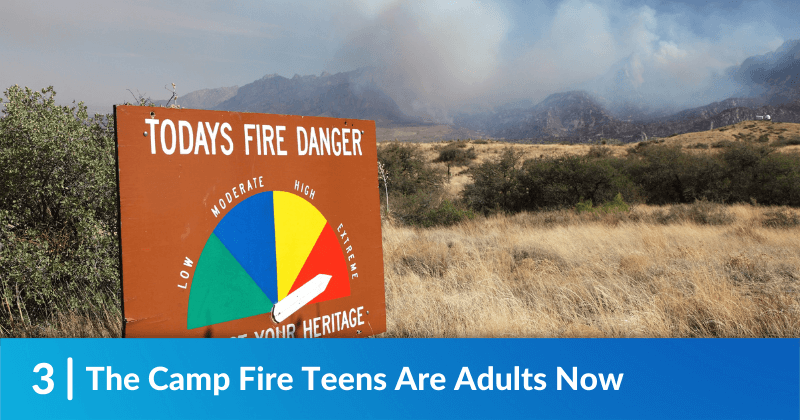 A wildfire and smoke