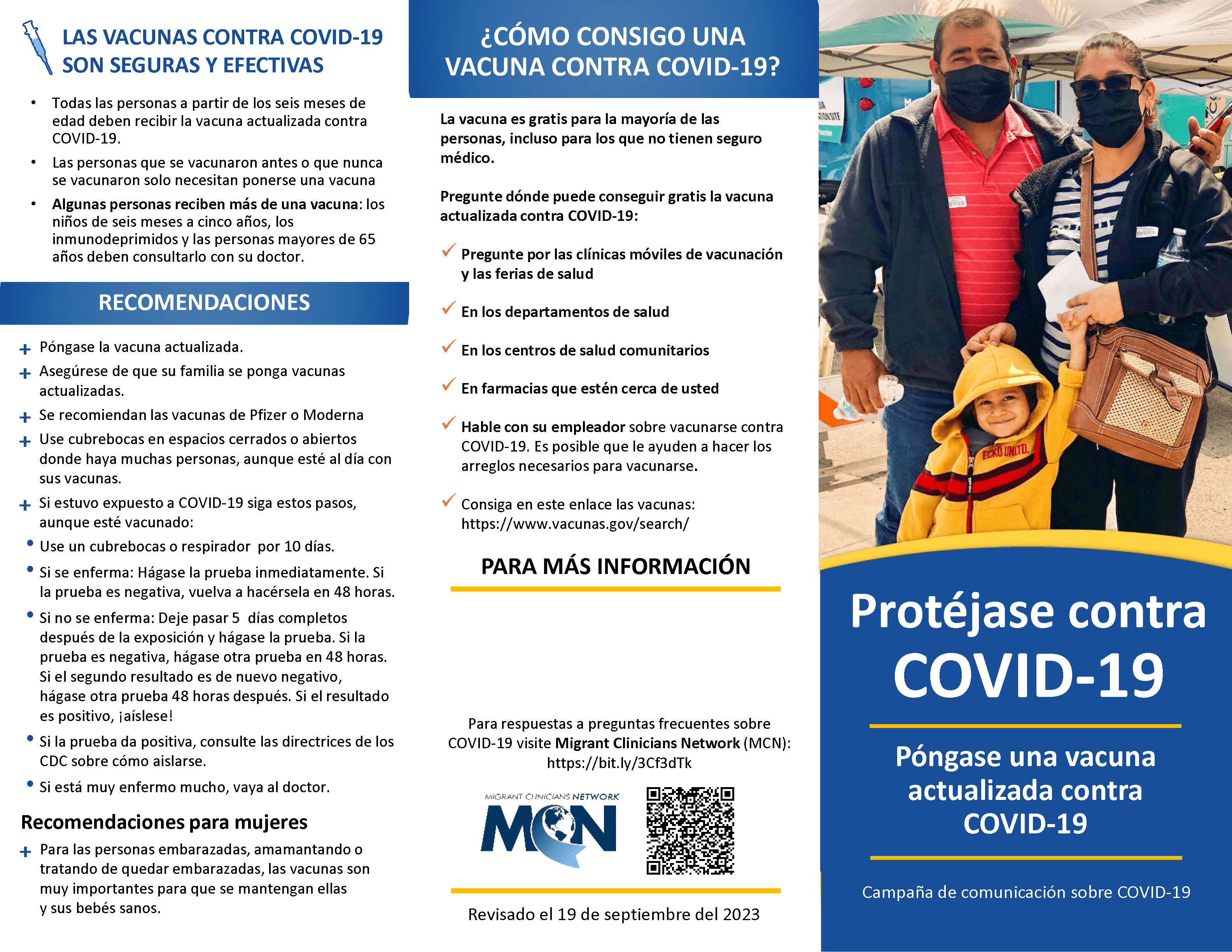 Protejase Contra COVID-19 - folleto formato