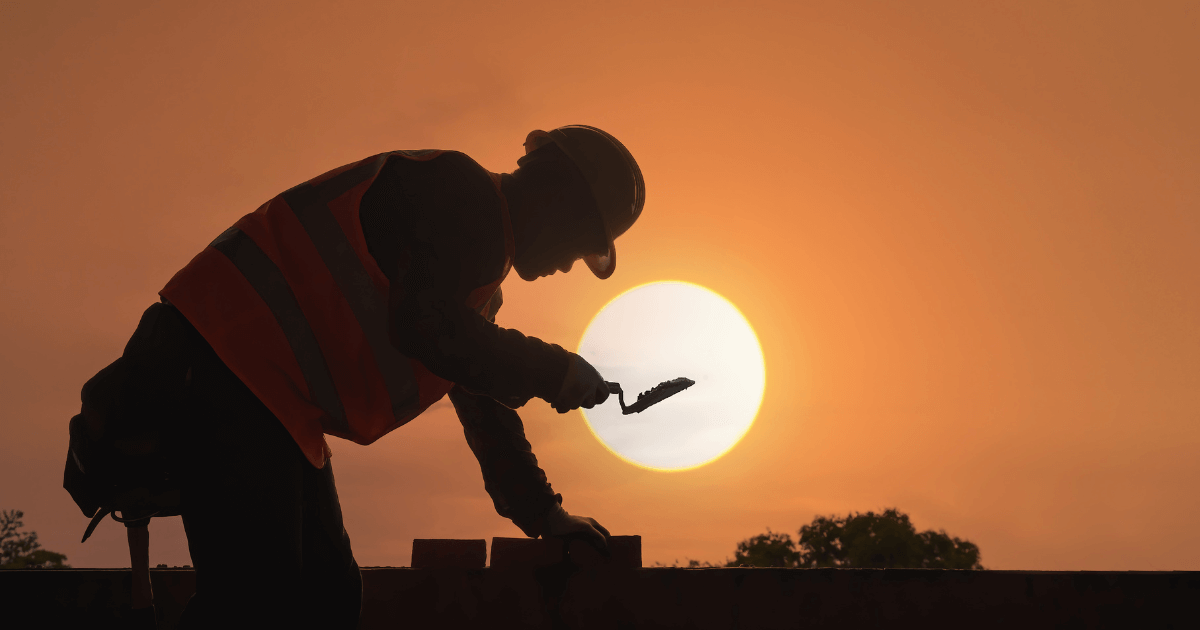 A construction worker in the sun