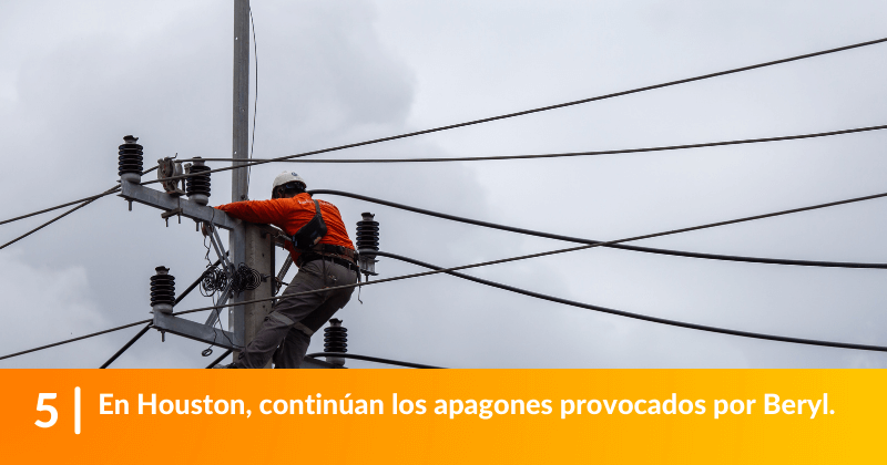 En Houston, continúan los apagones provocados por Beryl