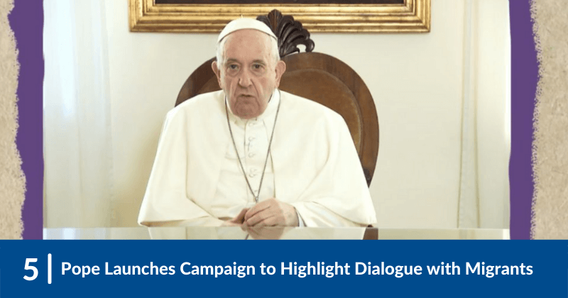 A screenshot from the Pope's video campaign