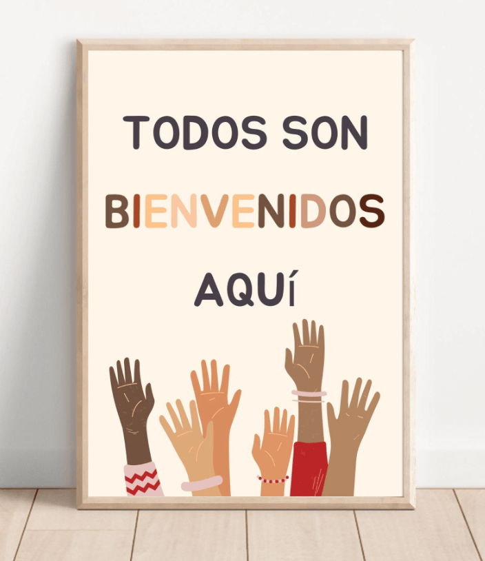 All are welcome sign