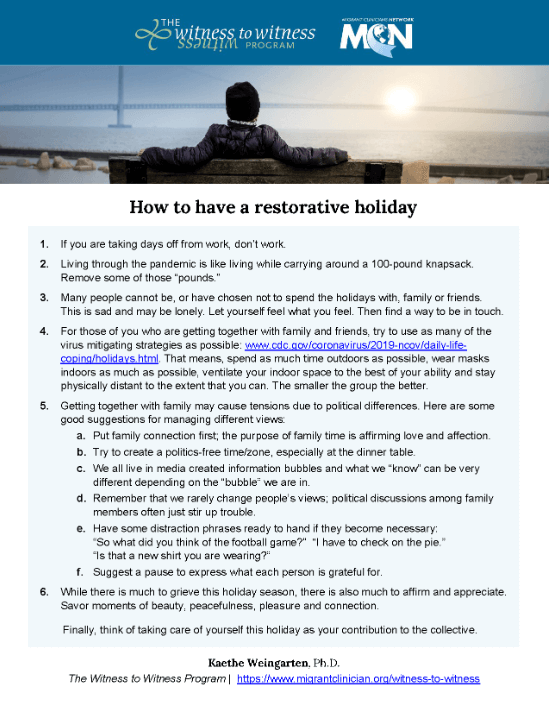 Restorative Holiday Resource