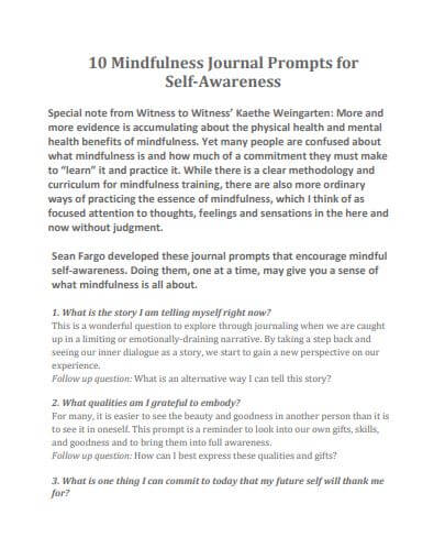 10 Mindfulness Journal Prompts for Self-Awareness 