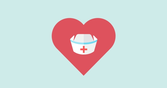 emergency nurses week - heart around nurses hat