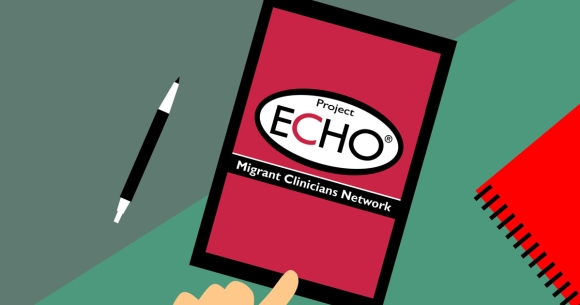 tablet with project echo logo