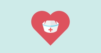 emergency nurses week - heart around nurses hat