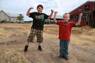 Kids on a farm
