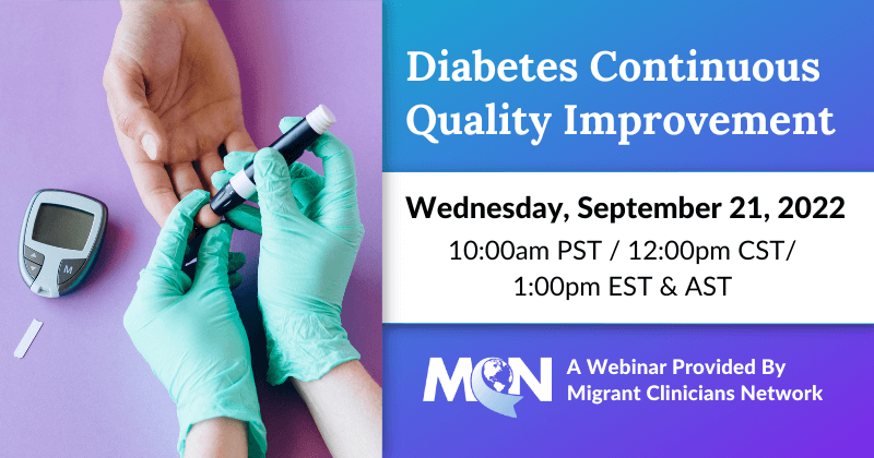 Diabetes Continuous Quality Improvement webinar banner